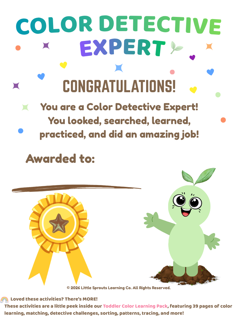 FREE Toddler Color Fun Pack | Printable Color Activities | Little Sprouts Learning Co.