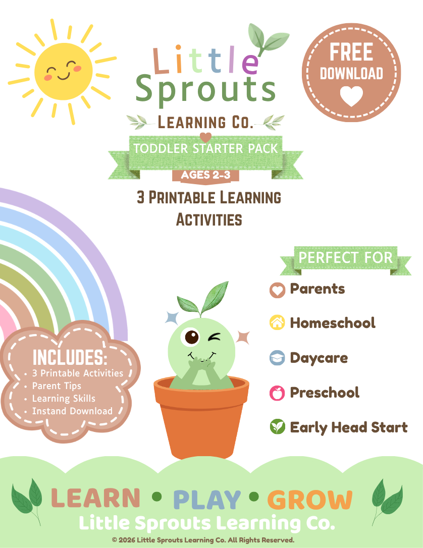 FREE Toddler Starter Pack | Printable Activities | Ages 2β3 | Little Sprouts Learning Co.