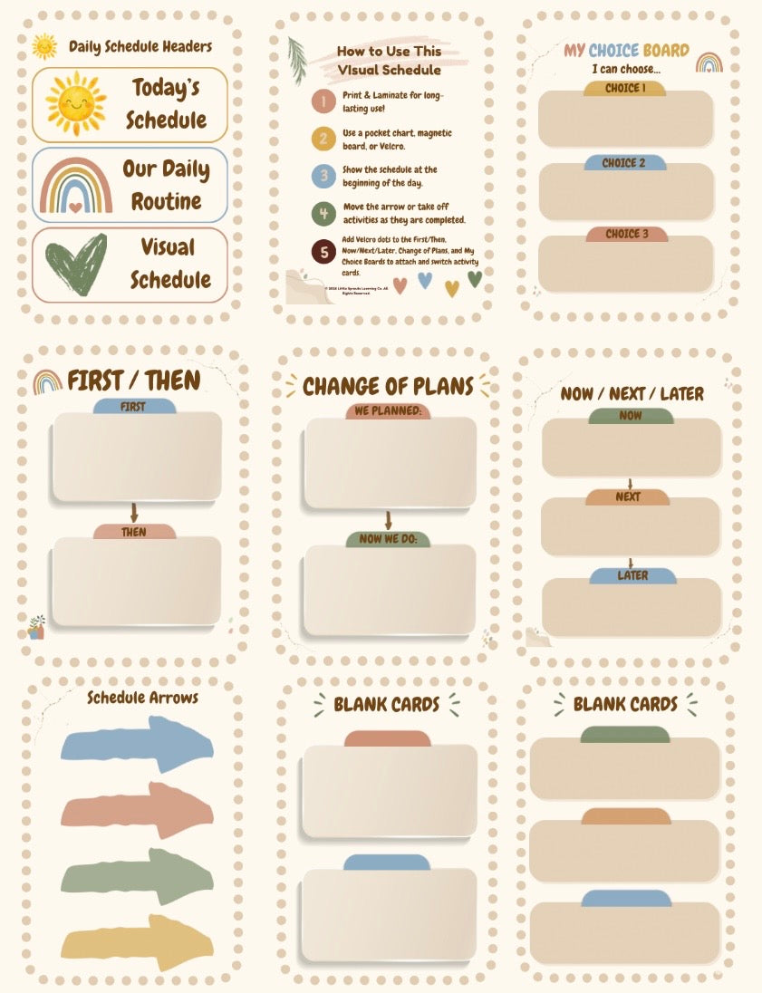 Boho Daily Routine Visual Schedule | Classroom Routine Cards & Visual Support Boards