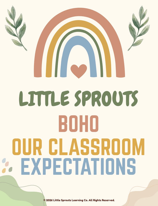 Boho Classroom Expectations & Positive Behavior Pack | Posters, Reminder Cards & Visual Supports