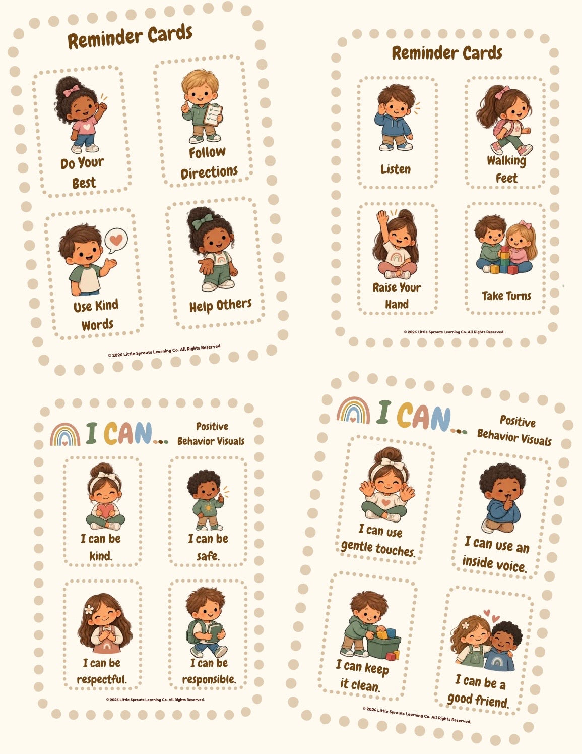 Boho Classroom Expectations & Positive Behavior Pack | Posters, Reminder Cards & Visual Supports