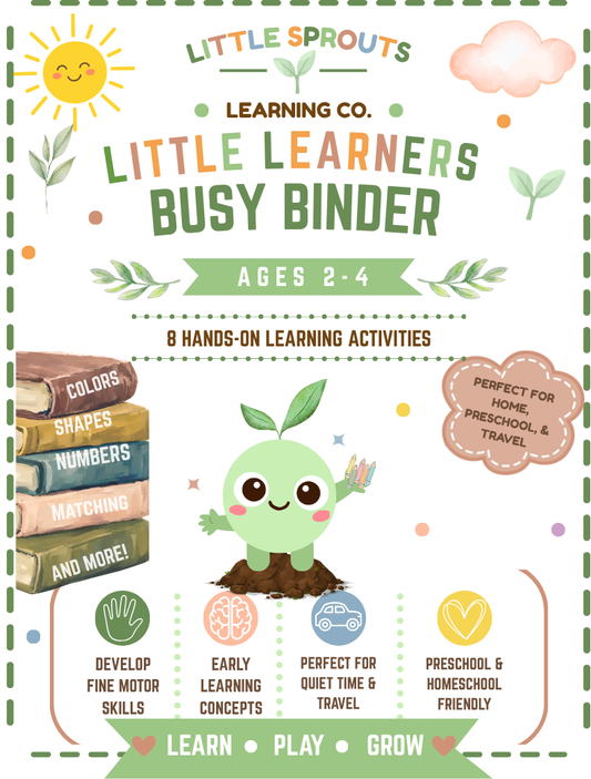 Little Learners Busy Binder | Toddler Printable Activities | Ages 2–4 | Little Sprouts Learning Co.