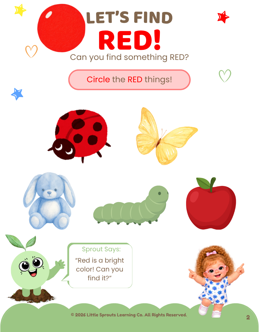 Toddler Color Learning Pack | Printable Activity | Ages 2–4 | Little Sprouts Learning Co.