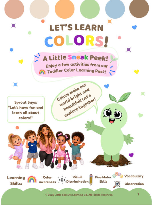 FREE Toddler Color Fun Pack | Printable Color Activities | Little Sprouts Learning Co.